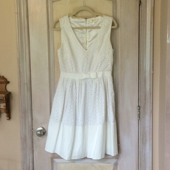 Anthropologie Eyelet Waist Bow Sleeveless Dress 8 - Picture 5 of 8